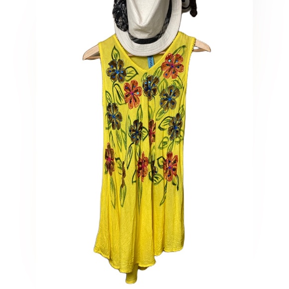 Sunflower 🌻 long blouse, free size (40” chest), made in India - Picture 3 of 8